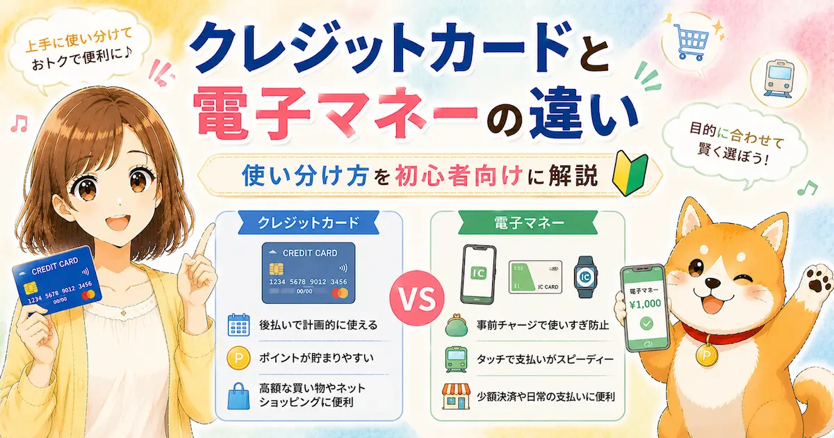 クレジットカードと電子マネーの違い｜使い分け方を初心者向けに解説