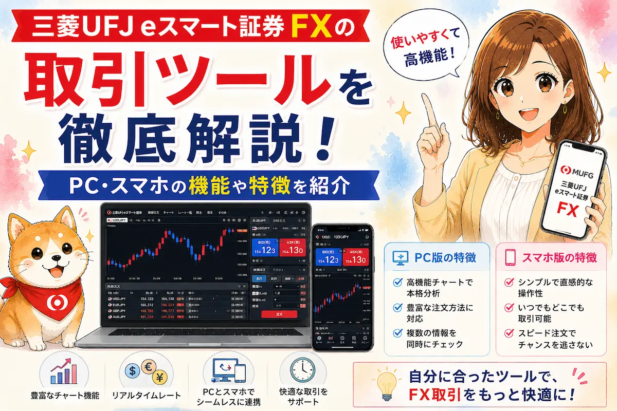 三菱UFJ eスマート証券 FXの取引ツールを徹底解説｜PC・スマホの機能や特徴を紹介