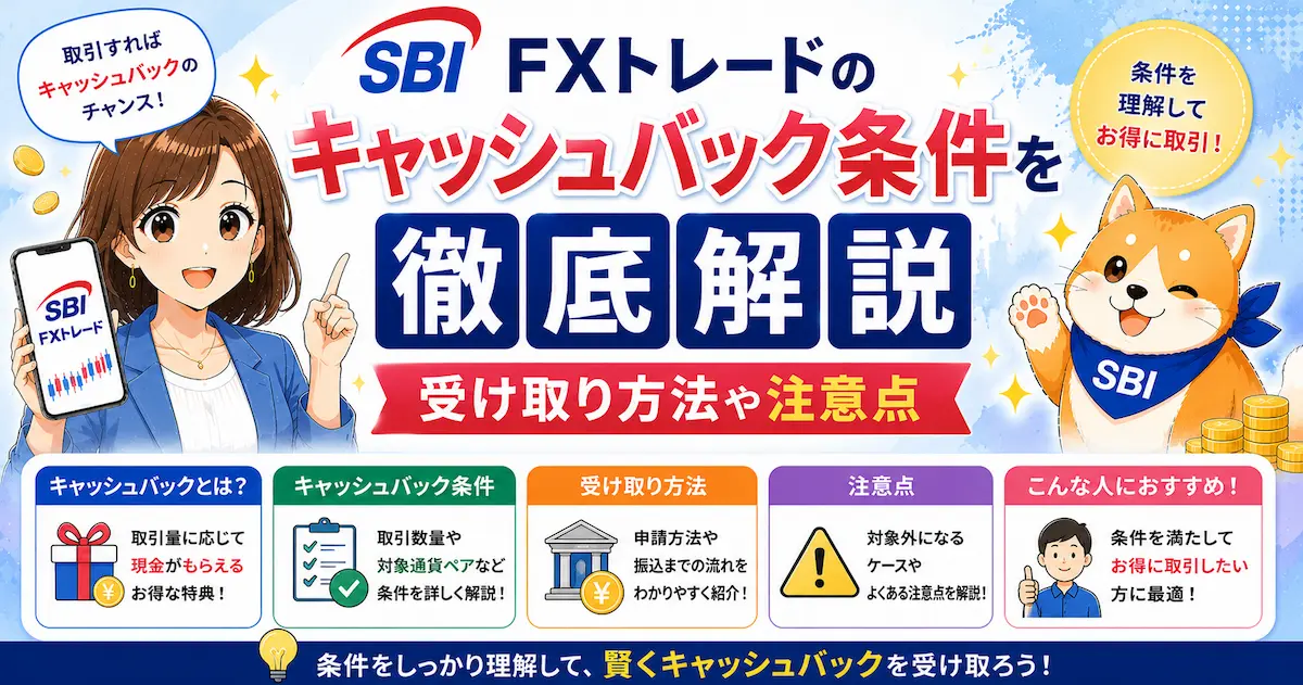 SBI FXトレードのキャッシュバック条件を徹底解説｜受け取り方法や注意点