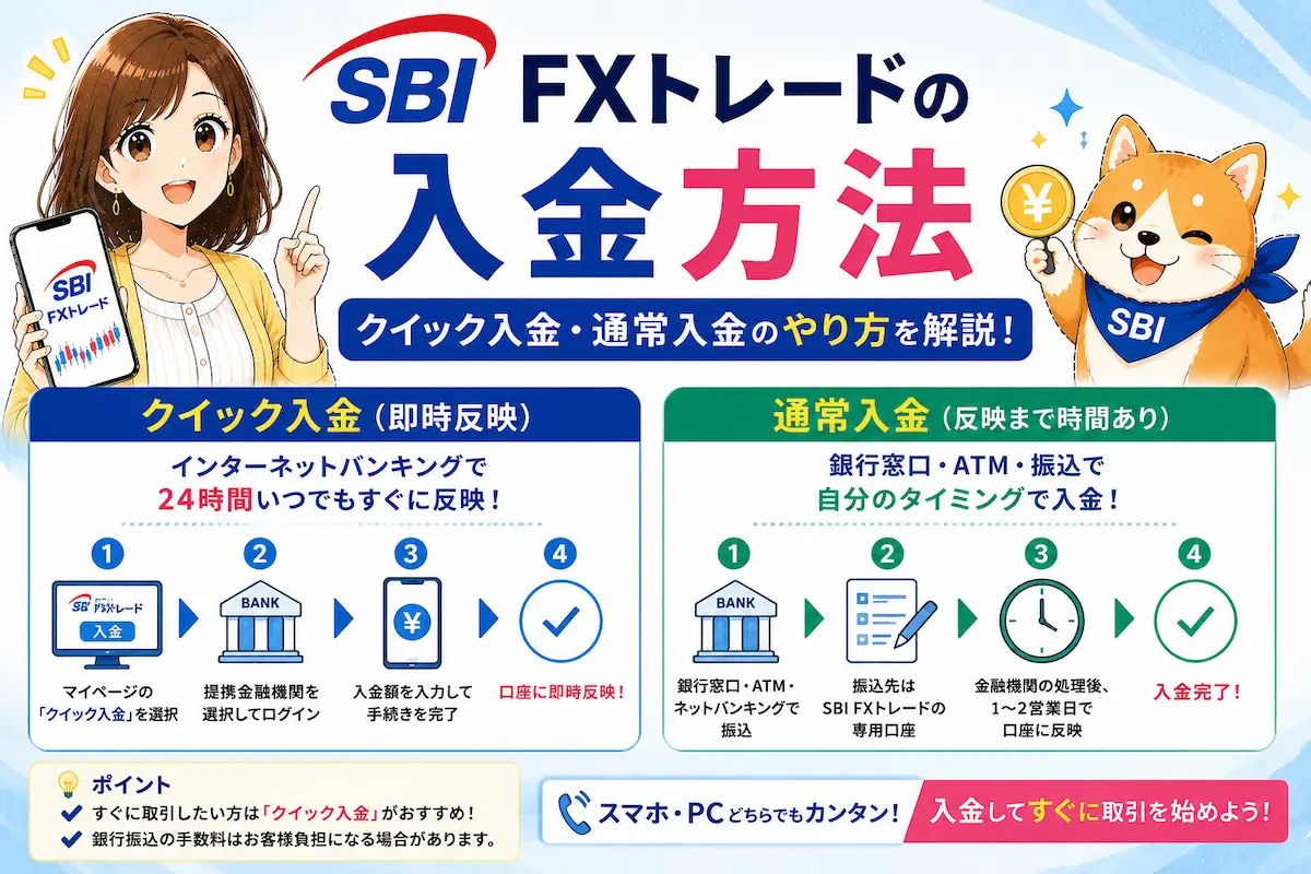 SBI FXトレードの入金方法｜クイック入金・通常入金のやり方を解説