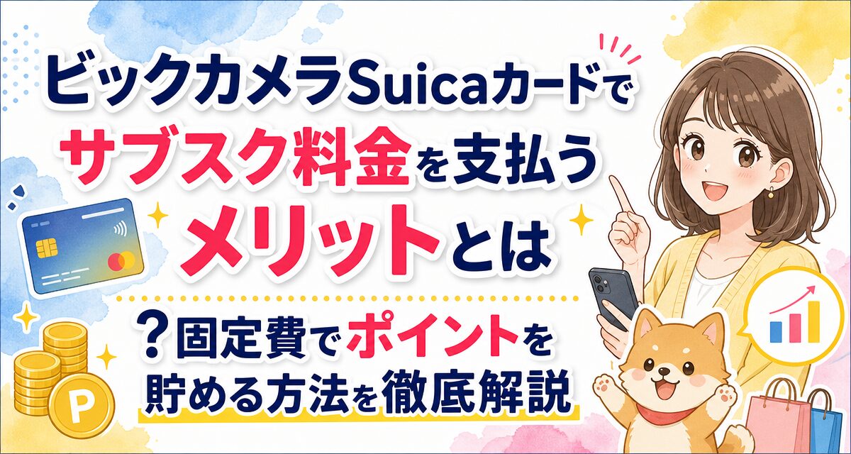 ビックカメラSuicaカードでサブスク料金を支払うメリットとは?固定費でポイントを貯める方法を徹底解説