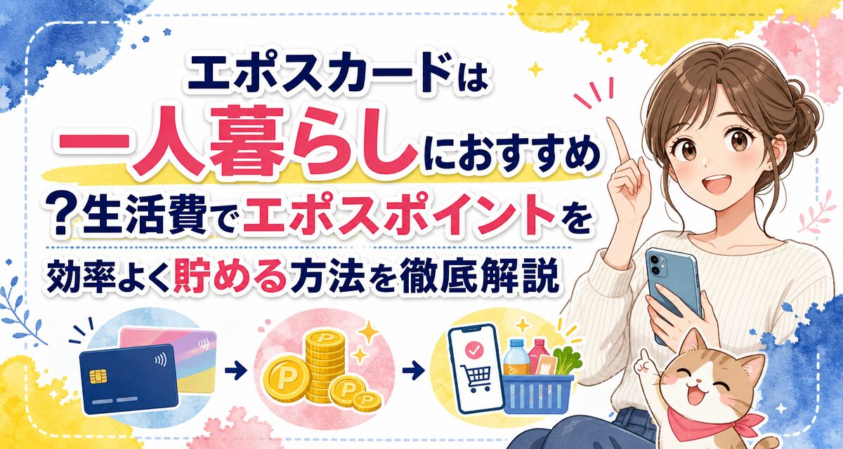 エポスカードは一人暮らしにおすすめ?生活費でエポスポイントを効率よく貯める方法を徹底解説