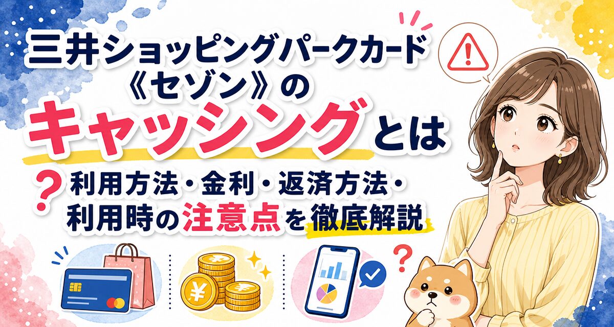 三井ショッピングパークカード《セゾン》のキャッシングとは?利用方法・金利・返済方法・利用時の注意点を徹底解説