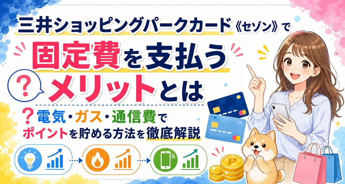 三井ショッピングパークカード《セゾン》で固定費を支払うメリットとは?電気・ガス・通信費でポイントを貯める方法を徹底解説