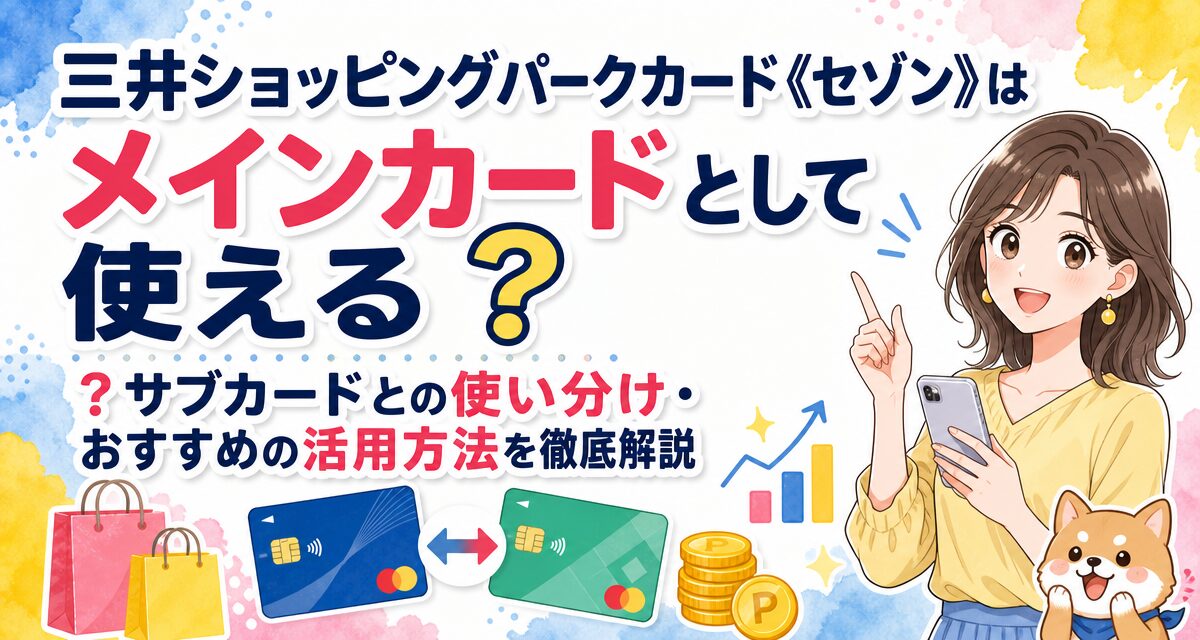三井ショッピングパークカード《セゾン》はメインカードとして使える?サブカードとの使い分け・おすすめの活用方法を徹底解説