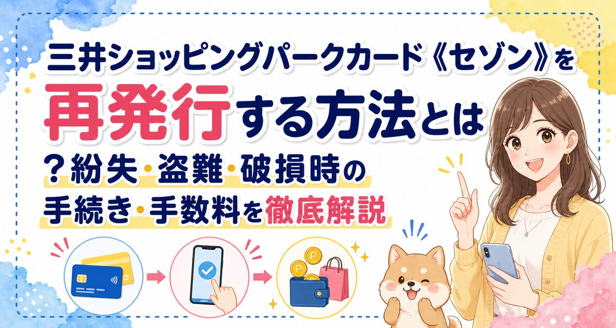 三井ショッピングパークカード《セゾン》を再発行する方法とは?紛失・盗難・破損時の手続き・手数料を徹底解説