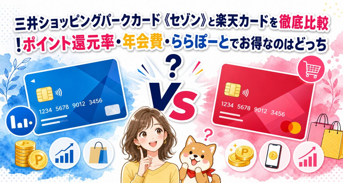 三井ショッピングパークカード《セゾン》と楽天カードを徹底比較!ポイント還元率・年会費・ららぽーとでお得なのはどっち?