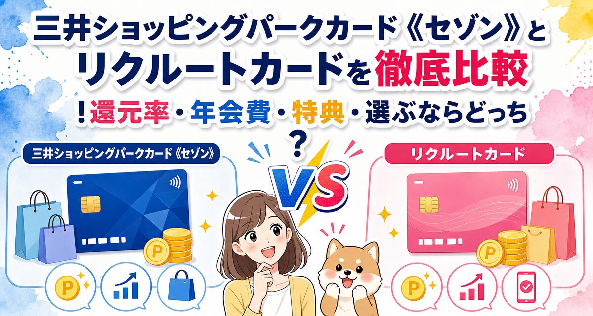 三井ショッピングパークカード《セゾン》とリクルートカードを徹底比較!還元率・年会費・特典・選ぶならどっち?