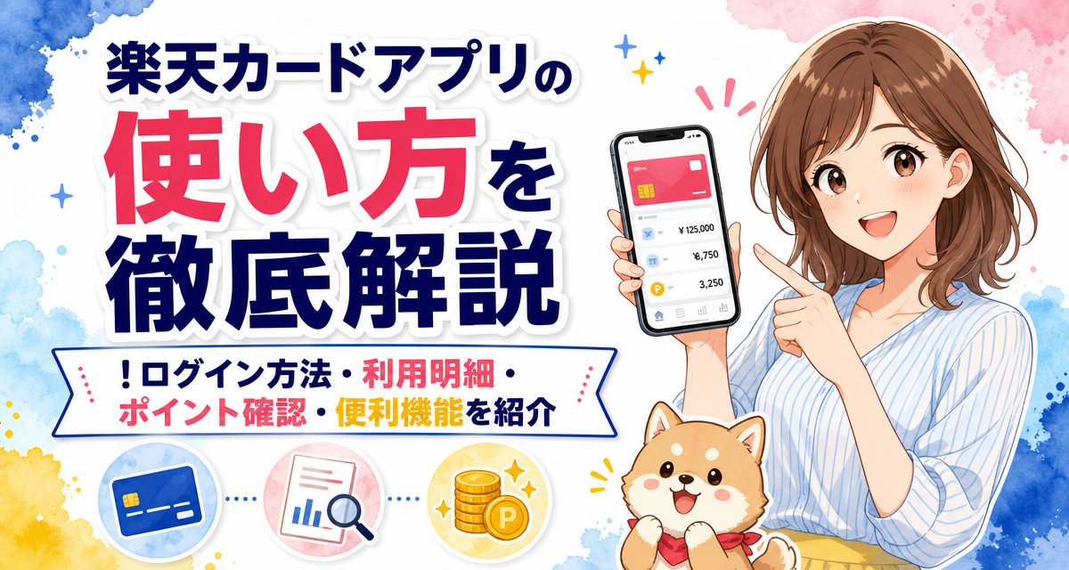 楽天カードアプリの使い方を徹底解説！ログイン方法・利用明細・ポイント確認・便利機能を紹介