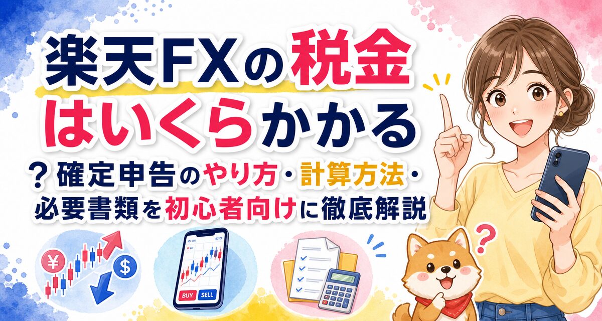 楽天FXの税金はいくらかかる?確定申告のやり方・計算方法・必要書類を初心者向けに徹底解説