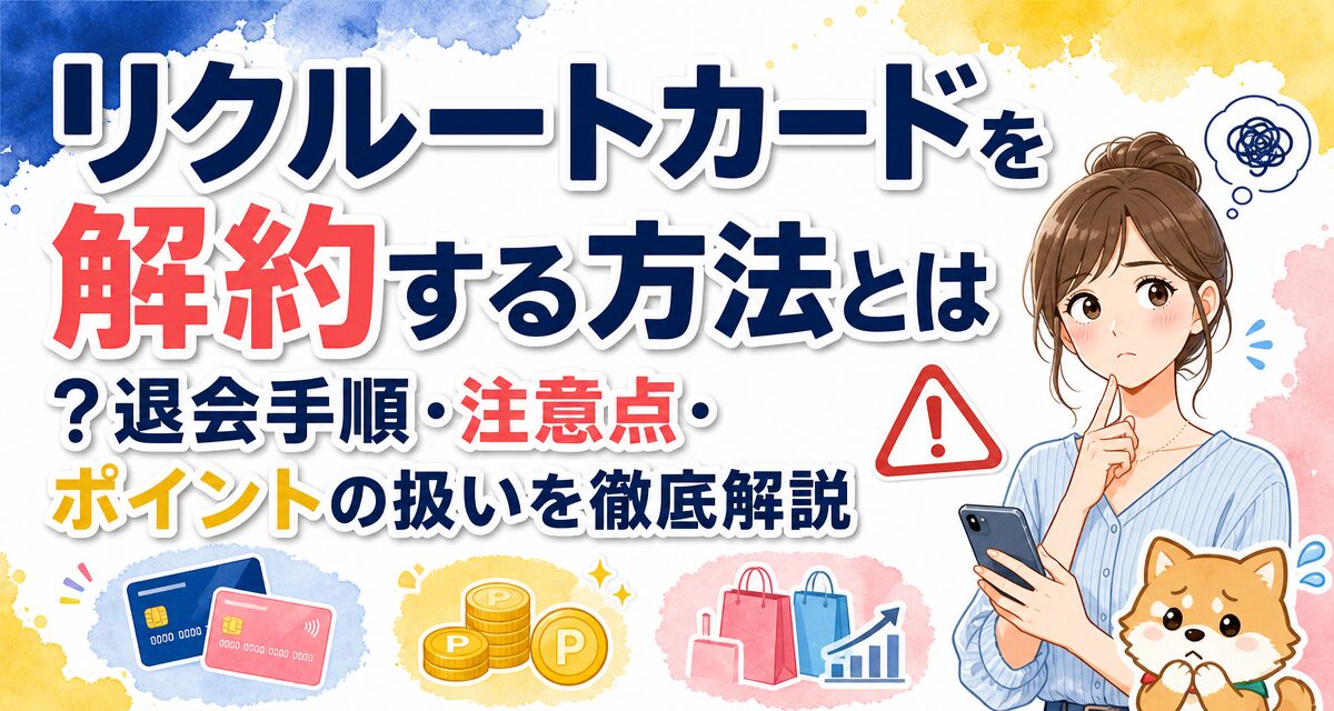 リクルートカードを解約する方法とは?退会手順・注意点・ポイントの扱いを徹底解説