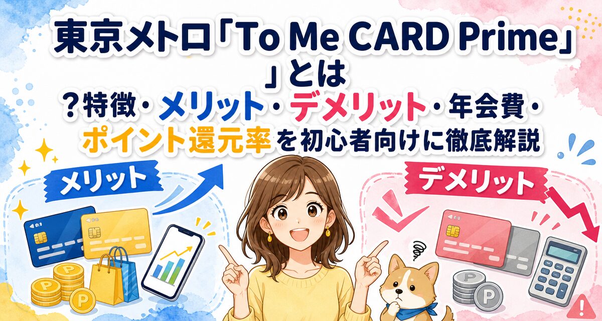 東京メトロ「To Me CARD Prime」とは?特徴・メリット・デメリット・年会費・ポイント還元率を初心者向けに徹底解説