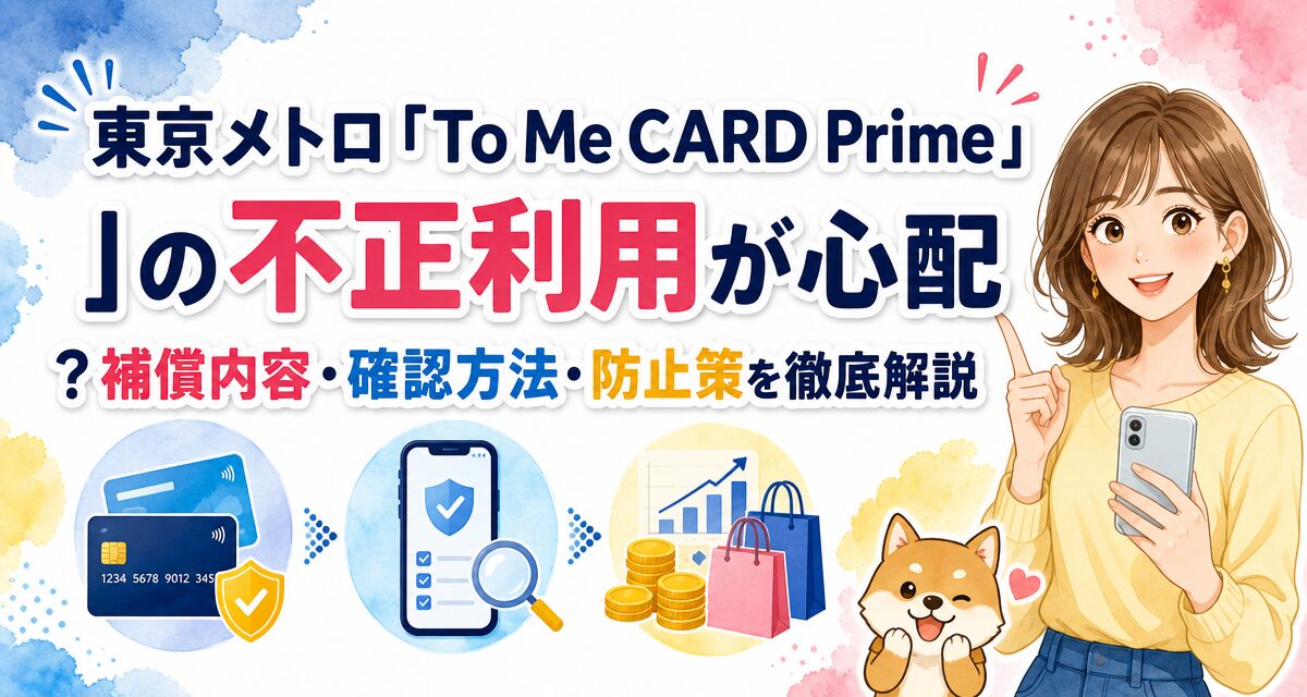東京メトロ「To Me CARD Prime」の不正利用が心配?補償内容・確認方法・防止策を徹底解説