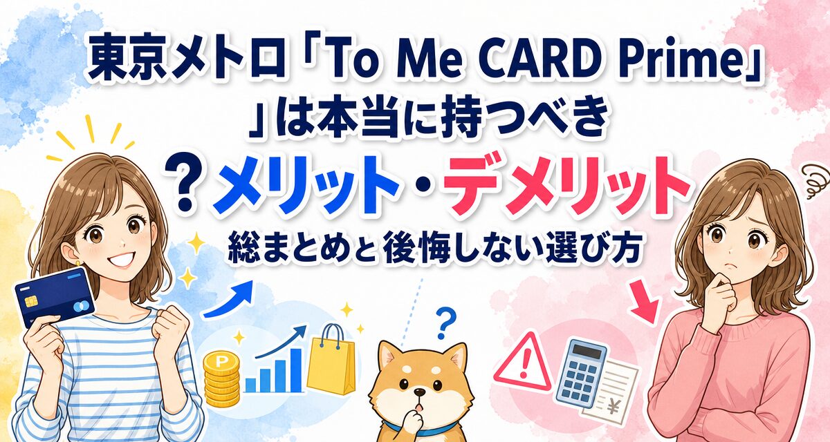 東京メトロ「To Me CARD Prime」は本当に持つべき?メリット・デメリット総まとめと後悔しない選び方