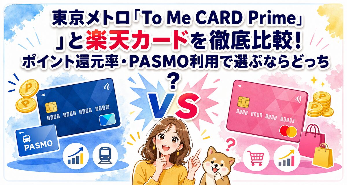 東京メトロ「To Me CARD Prime」と楽天カードを徹底比較!ポイント還元率・PASMO利用で選ぶならどっち?